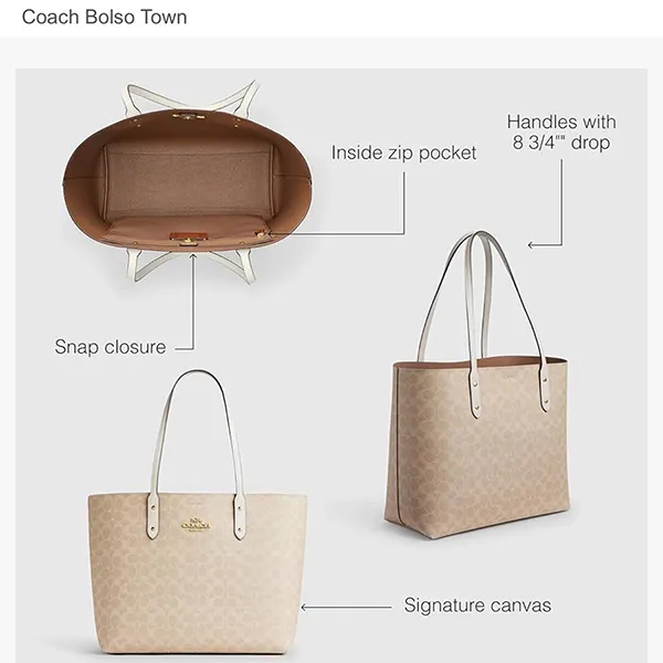 Túi Tote Nữ Coach Bag In Signature Sing Town CBQ46 Màu Khaki