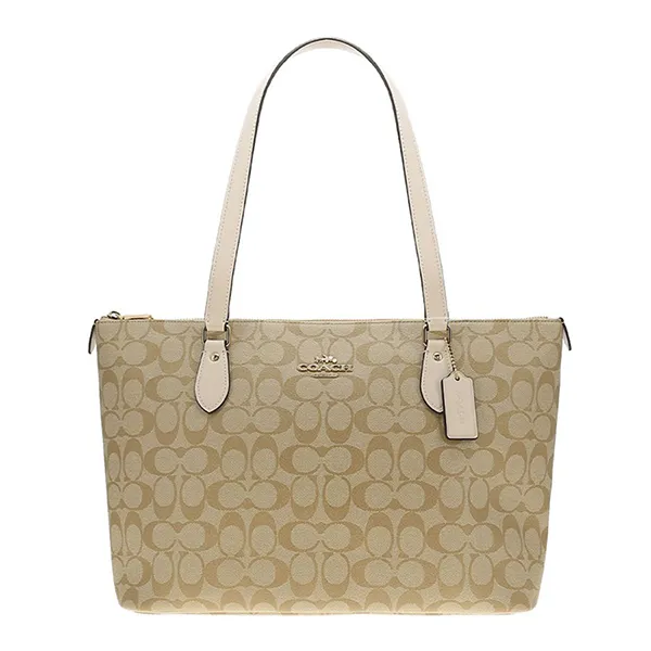 Túi Tote Nữ Coach Gallery Tote Bag In Signature Canvas CS187 Gold/Light Khaki Chalk Màu Khaki - Túi xách - Vua Hàng Hiệu