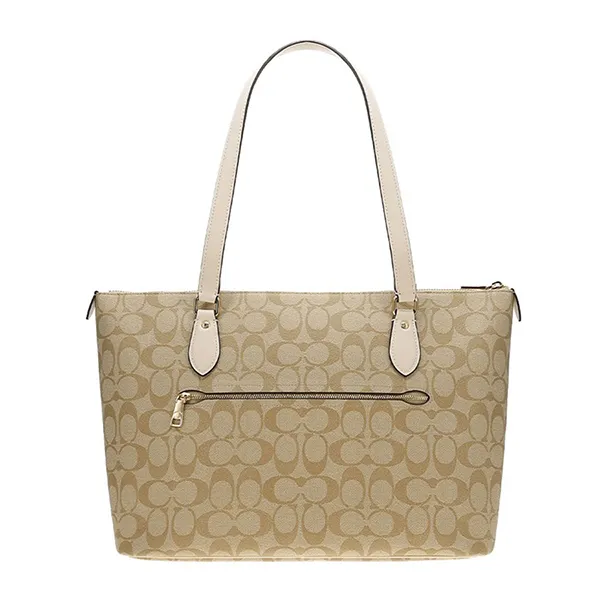 Túi Tote Nữ Coach Gallery Tote Bag In Signature Canvas CS187 Gold/Light Khaki Chalk Màu Khaki - Túi xách - Vua Hàng Hiệu
