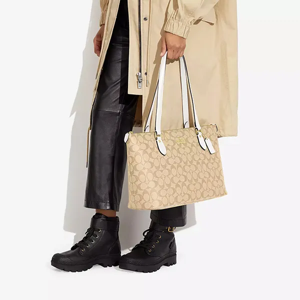 Túi Tote Nữ Coach Gallery Tote Bag In Signature Canvas CS187 Gold/Light Khaki Chalk Màu Khaki - Túi xách - Vua Hàng Hiệu