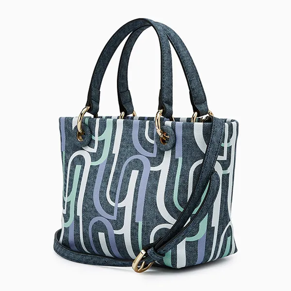 Túi Tote Nữ Lyn Bruna Infinite Denim S Tote Bag Printed Blue Variation 2 Màu Xanh - Túi xách - Vua Hàng Hiệu
