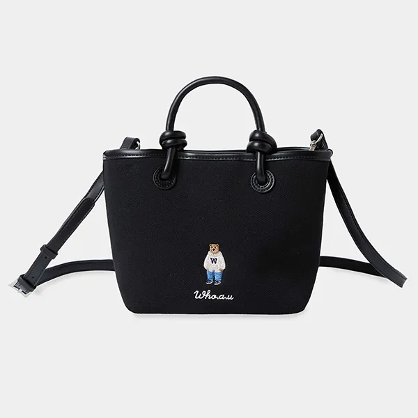 Túi Tote Nữ WHOAU Canvas 2 Way Tote Bag WHBGF3821A Màu Đen