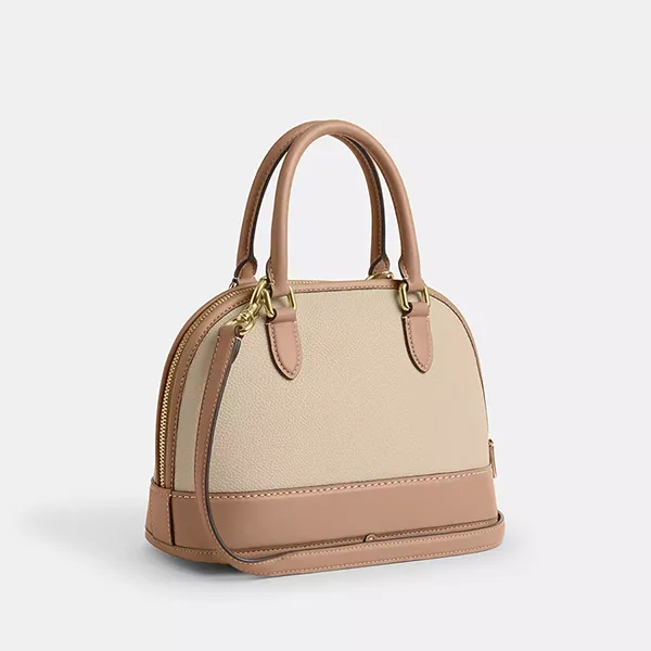 Túi Xách Nữ Coach Sabrina Satchel Bag In Colorblock Im/Ivory/Taupe CAM56 Màu Trắng Nâu - Túi xách - Vua Hàng Hiệu