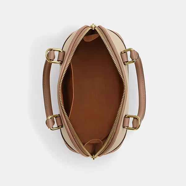 Túi Xách Nữ Coach Sabrina Satchel Bag In Colorblock Im/Ivory/Taupe CAM56 Màu Trắng Nâu - Túi xách - Vua Hàng Hiệu
