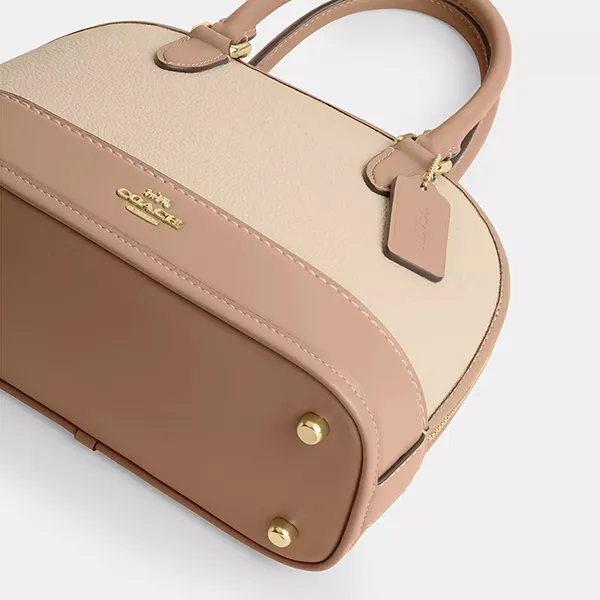 Túi Xách Nữ Coach Sabrina Satchel Bag In Colorblock Im/Ivory/Taupe CAM56 Màu Trắng Nâu - Túi xách - Vua Hàng Hiệu