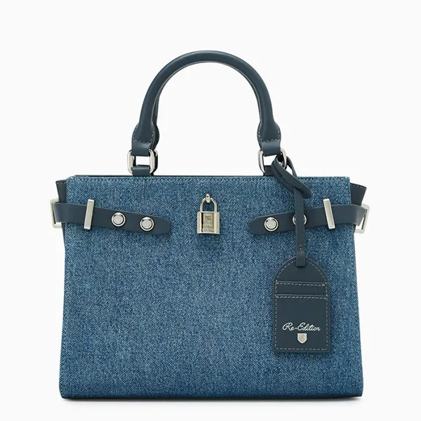 Túi Xách Nữ Lyn Raff Raw Top Handle L Handbag Blue Variation 2 LL25SBS328 Màu Xanh Denim