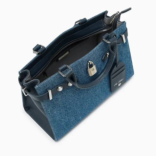 Túi Xách Nữ Lyn Raff Raw Top Handle L Handbag Blue Variation 2 LL25SBS328 Màu Xanh Denim