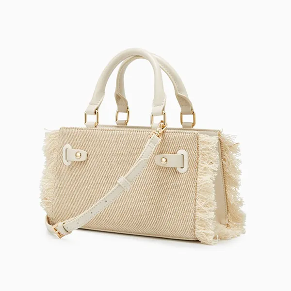 Túi Xách Nữ Lyn Raff Raw Top Handle S Handbag Ivory LL25SBS327 Màu Trắng Ngà