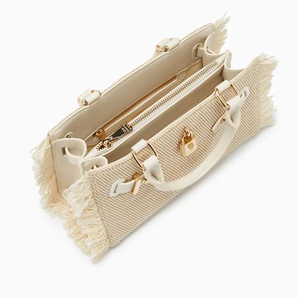 Túi Xách Nữ Lyn Raff Raw Top Handle S Handbag Ivory LL25SBS327 Màu Trắng Ngà