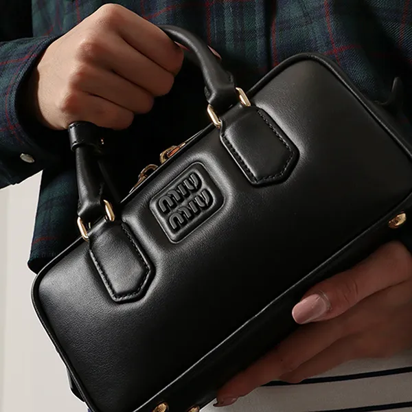 Túi Xách Nữ Miu Miu Arcadie Leather Shoulder Bag 5BB142VOONACR3F0002 Màu Đen