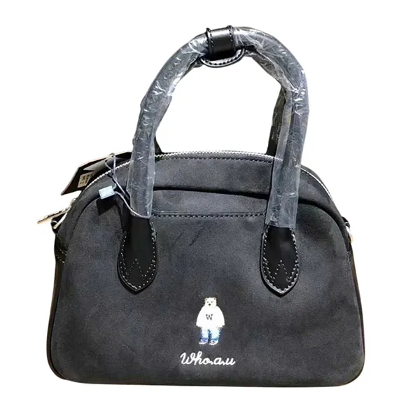 Túi Xách Nữ WHOAU Bear Embroidered Bag Màu Đen - Túi xách - Vua Hàng Hiệu