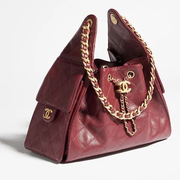 Túi Xách Tay Nữ Chanel 25 Small Handbag Grained Calfskin & Gold-Tone Metal AS5293-B20304-U1192 Màu Đỏ Burgundy - Túi xách - Vua Hàng Hiệu