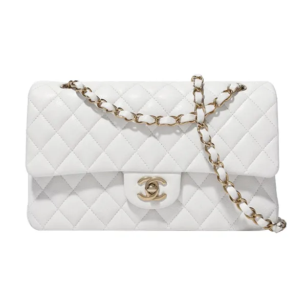 Túi Xách Tay Nữ Chanel Medium Classic Handbag Grained Calfskin A01112-Y33352-10601 Màu Trắng - Túi xách - Vua Hàng Hiệu