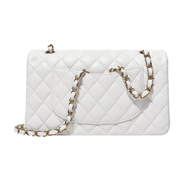 Túi Xách Tay Nữ Chanel Medium Classic Handbag Grained Calfskin A01112-Y33352-10601 Màu Trắng - Túi xách - Vua Hàng Hiệu