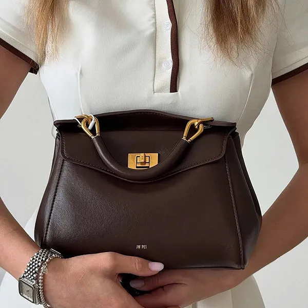 Túi Xách Tay Nữ JW Pei Lucia Classic Top Handbag - Dark Brown Màu Nâu - Túi xách - Vua Hàng Hiệu