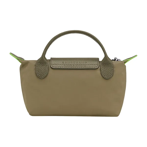 Túi Xách Tay Nữ Longchamp Le Pliage Green Pouch With Handle Artichoke Recycled Canvas Màu Xanh Xám - Túi xách - Vua Hàng Hiệu