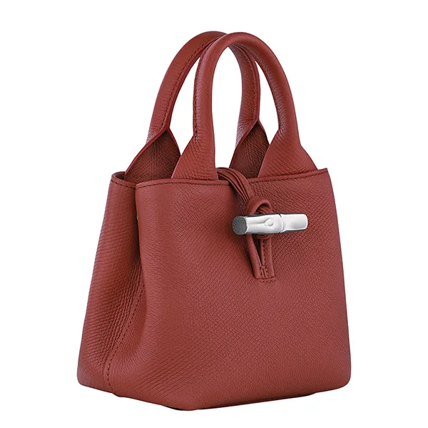 Túi Xách Tay Nữ Longchamp Le Roseau Xs Handbag Chestnut Leather Màu Nâu Đỏ - Túi xách - Vua Hàng Hiệu
