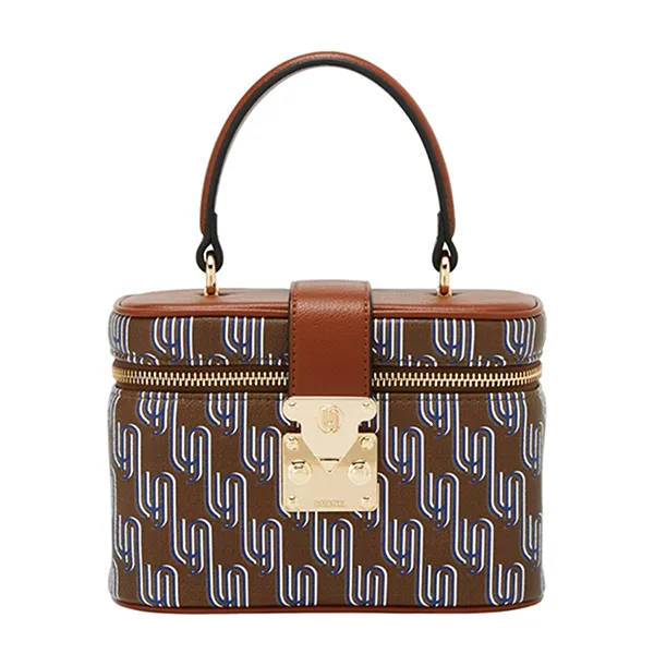 Túi Xách Tay Nữ Lyn Noel Vanity Handbag Dark Printed Brown LL25FBM612 Màu Nâu - Túi xách - Vua Hàng Hiệu