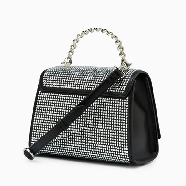 Túi Xách Tay Nữ Lyn Nyxia Infinite Crystal Top Handle Handbag Black LL25CBM257 Màu Đen Trắng - Túi xách - Vua Hàng Hiệu