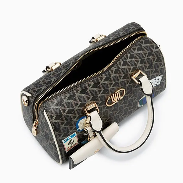 Túi Xách Tay Nữ Lyn Wander Infinite Duffle Crossbody Bag Black/ Ivory LL25CBM193 Màu Đen Trắng - Túi xách - Vua Hàng Hiệu