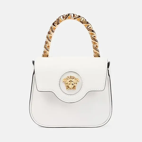 Túi Xách Tay Nữ Versace La Medusa Mini Leather Bag Màu Trắng - Túi xách - Vua Hàng Hiệu