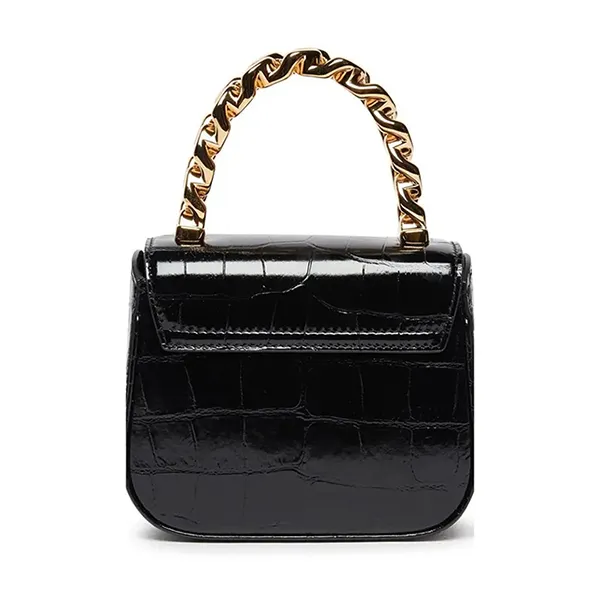 Túi Xách Tay Nữ Versace Small Crocodile Embossed La Medusa Bag 1B00V Black/Gold Màu Đen - Túi xách - Vua Hàng Hiệu