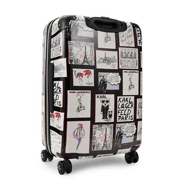 Vali Karl Lagerfeld 24-Inch Sunday Morning Hardside Spinner Suitcase Màu Trắng - Đen - Túi xách - Vua Hàng Hiệu