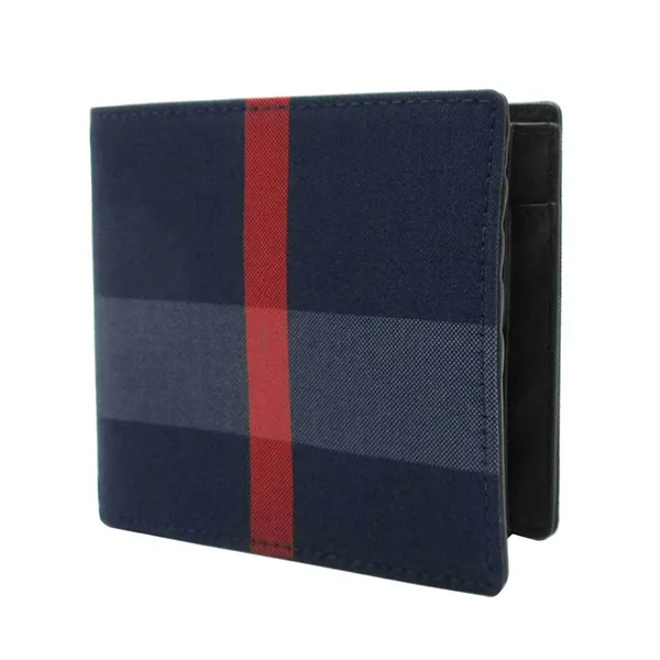 Ví Nam Burberry Check Bifold Wallet 8084065 Màu Xanh/Xám - Túi xách - Vua Hàng Hiệu