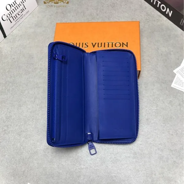 Ví Nam Louis Vuitton LV Tauryon Monogram Zippy Wallet Vertical M80791 Men's Màu Xanh Blue