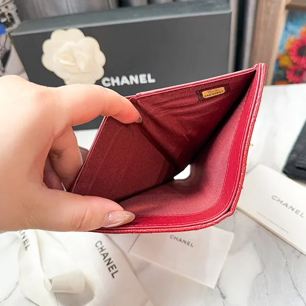 Ví Nữ Chanel Wallet Red In Leather 54675113 Màu Đỏ