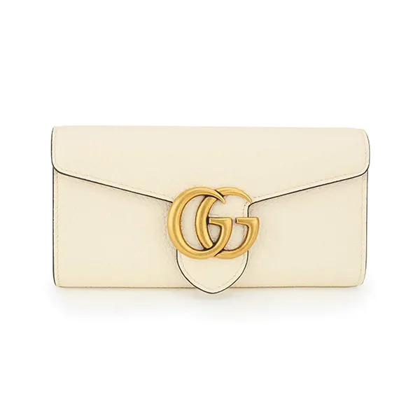 Ví Nữ Gucci GG Bi-Fold Wallet GG Marmont Long 779776 A7M0T 9522 Màu Trắng Kem - Túi xách - Vua Hàng Hiệu