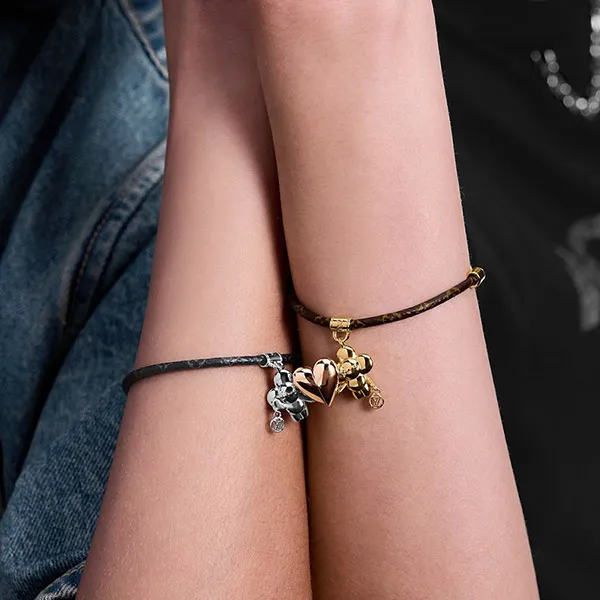Vòng Đeo Tay Đôi Louis Vuitton LV Vivienne Amour M8333Z Màu Nâu - Đen - Trang sức - Vua Hàng Hiệu