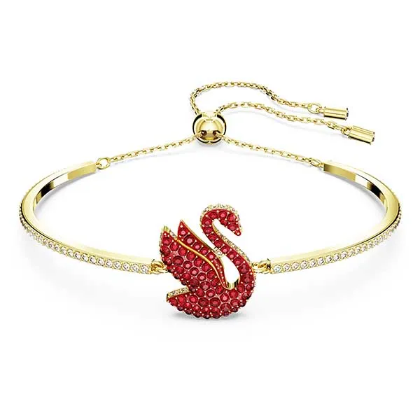Vòng Đeo Tay Nữ Swarovski Bangle Swan, Medium, Red, Gold Tone Plated 5649774 Màu Đỏ Vàng - Trang sức - Vua Hàng Hiệu