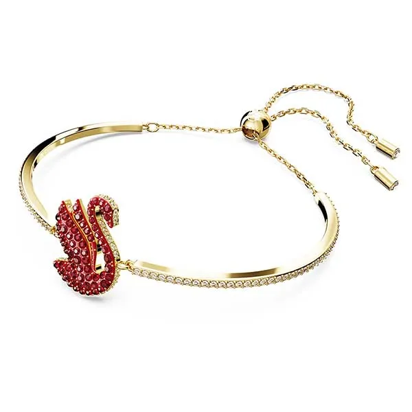 Vòng Đeo Tay Nữ Swarovski Bangle Swan, Medium, Red, Gold Tone Plated 5649774 Màu Đỏ Vàng - Trang sức - Vua Hàng Hiệu