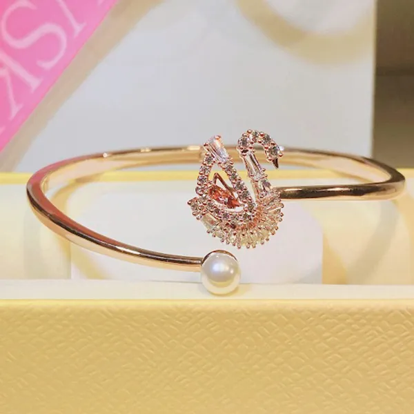 Vòng Đeo Tay Nữ Swarovski Dancing Bangle Swan, Red, Rose Gold-Tone Plated 5734556 Màu Vàng Hồng - Trang sức - Vua Hàng Hiệu