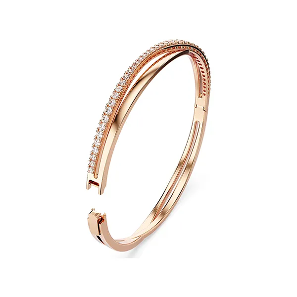 Vòng Đeo Tay Swarovski Hyperbola Bangle White, Rose Gold-Tone Plated 5620552 Màu Vàng Hồng - Trang sức - Vua Hàng Hiệu