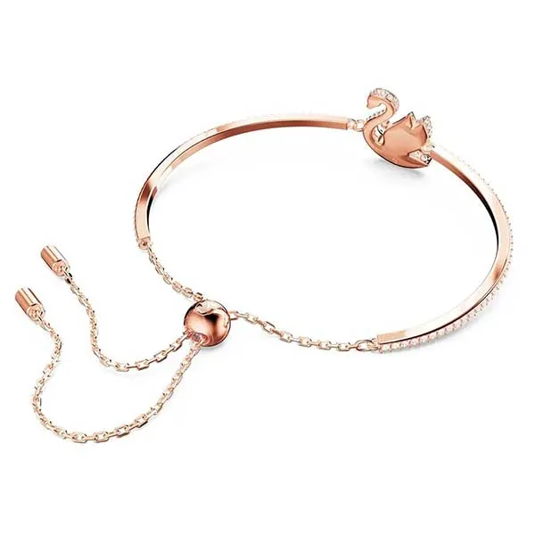 Vòng Đeo Tay Nữ Swarovski Iconic Swan Bangle Swan, Green, Rose Gold-Tone Plated 5650065 Màu Xanh Green - Trang sức - Vua Hàng Hiệu