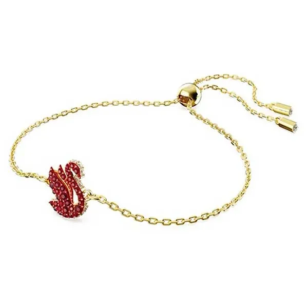 Vòng Đeo Tay Swarovski Iconic Swan Bracelet Swan, Small, Red, Gold-Tone Plated 5656841 Màu Vàng Đỏ - Trang sức - Vua Hàng Hiệu