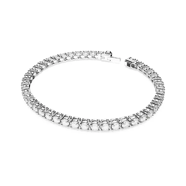 Vòng Đeo Tay Swarovski Matrix Tennis Bracelet Round Cut, White, Rhodium Plated 5648936 Màu Bạc - Trang sức - Vua Hàng Hiệu
