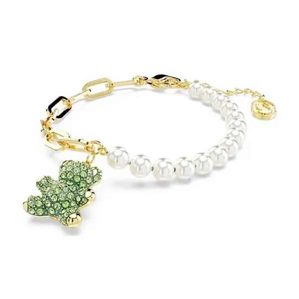 Vòng Đeo Tay Nữ Swarovski Teddy Bracelet Bear, Green, Gold-Tone Plated 5669167 Màu Xanh Vàng - Trang sức - Vua Hàng Hiệu