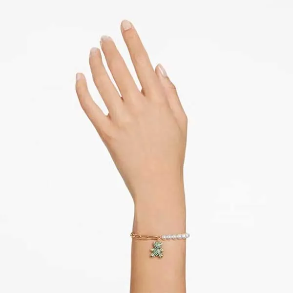 Vòng Đeo Tay Nữ Swarovski Teddy Bracelet Bear, Green, Gold-Tone Plated 5669167 Màu Xanh Vàng - Trang sức - Vua Hàng Hiệu