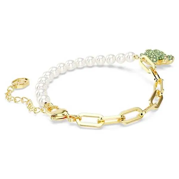 Vòng Đeo Tay Nữ Swarovski Teddy Bracelet Bear, Green, Gold-Tone Plated 5669167 Màu Xanh Vàng - Trang sức - Vua Hàng Hiệu