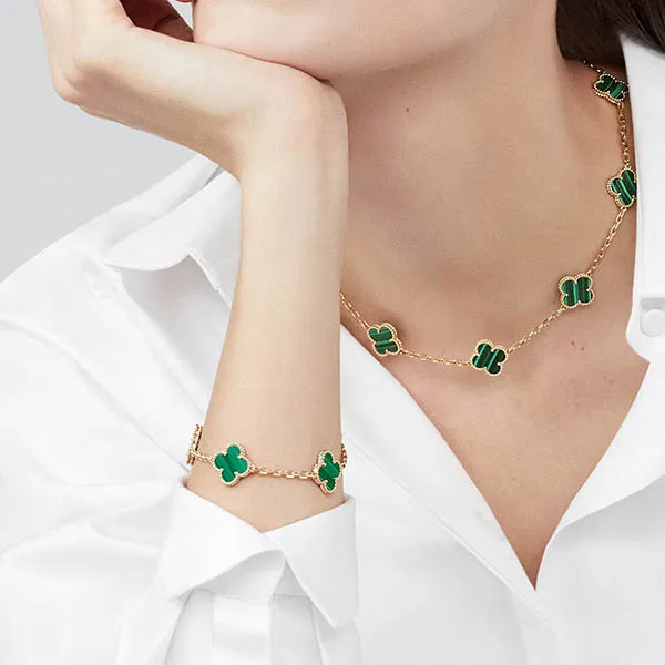 Vòng Đeo Tay Nữ Van Cleef & Arpels Vintage Vintage Alhambra Bracelet, 5 Motifs Màu Vàng Gold - Trang sức - Vua Hàng Hiệu