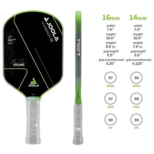 Vợt Pickleball Joola Ben Johns Hyperion 3 16mm Màu Đen - Xanh Green - Pickleball - Vua Hàng Hiệu