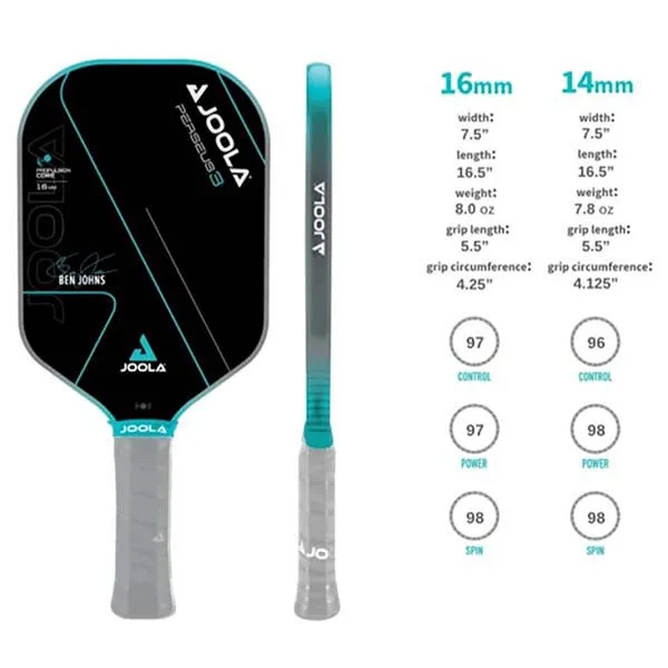 Vợt Pickleball Joola Ben Johns Perseus 3 14mm Màu Đen - Xanh Blue - Pickleball - Vua Hàng Hiệu