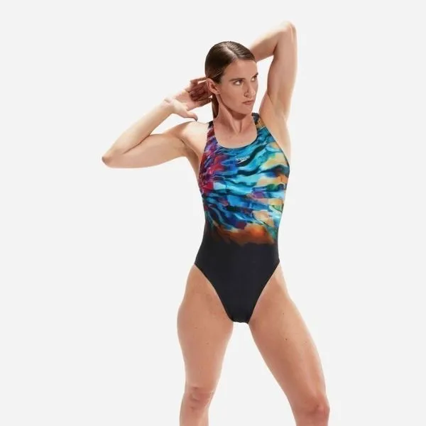 Đồ Bơi Một Mảnh Nữ Speedo Placement Digital Leaderback Phối Màu Size 2XS