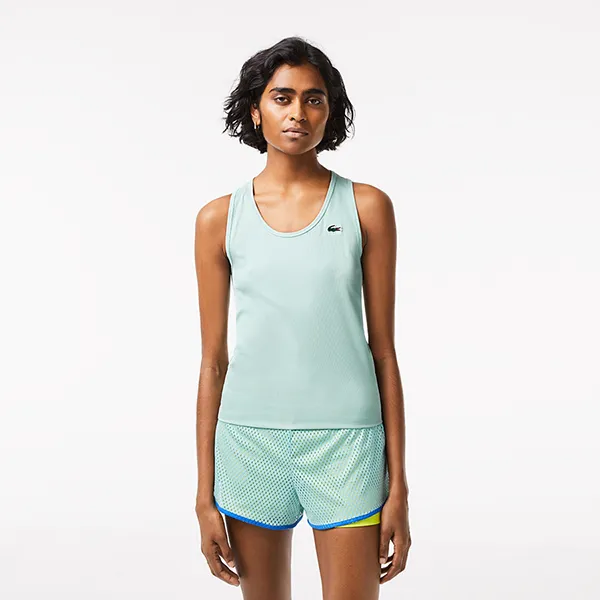 Áo Ba Lỗ Nữ Lacoste Women's Ultra Dry Rib Knit Tank TF4874 51 LGF Màu Xanh Mint Size 40