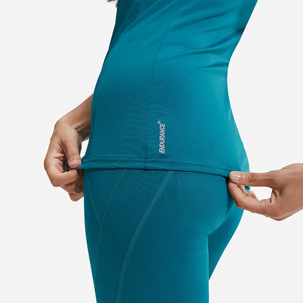 Áo Bơi Nữ Speedo Zip Sun Protection Short Sleeves Rashguard 8-00410616587 Màu Xanh Ngọc Lam Size XS