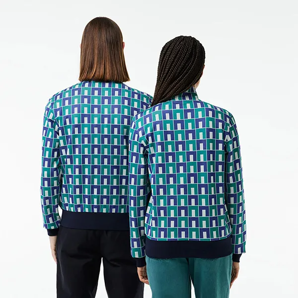 Áo Khoác Lacoste Robert George Jacquard Motif Zipped Sweatshirt SH8646 IS8 Màu Xanh Size XXS