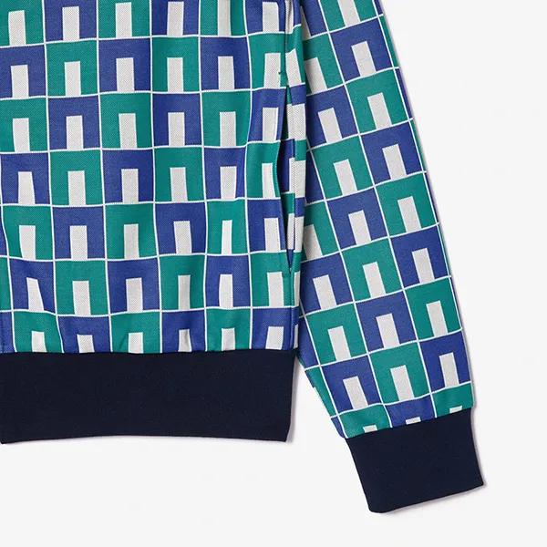 Áo Khoác Lacoste Robert George Jacquard Motif Zipped Sweatshirt SH8646 IS8 Màu Xanh Size XXS